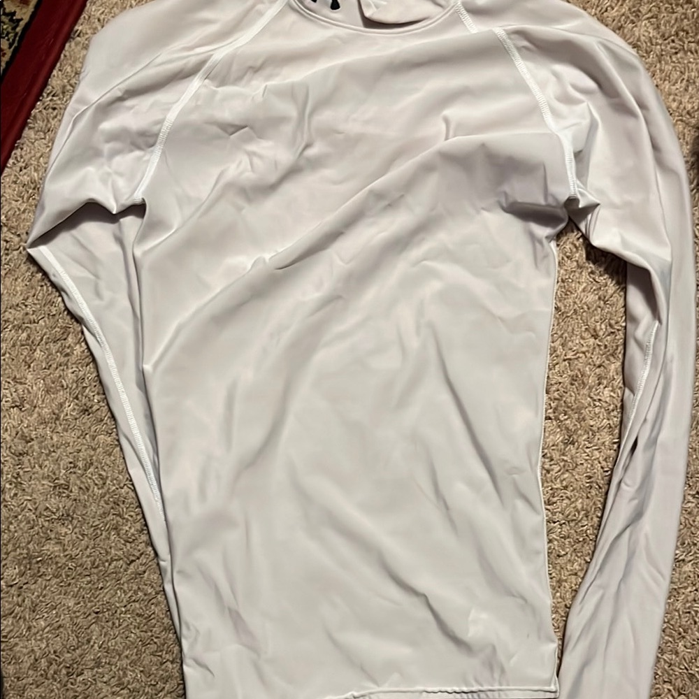 Under Armour White Swim Rash Guard Lightweight Protection
